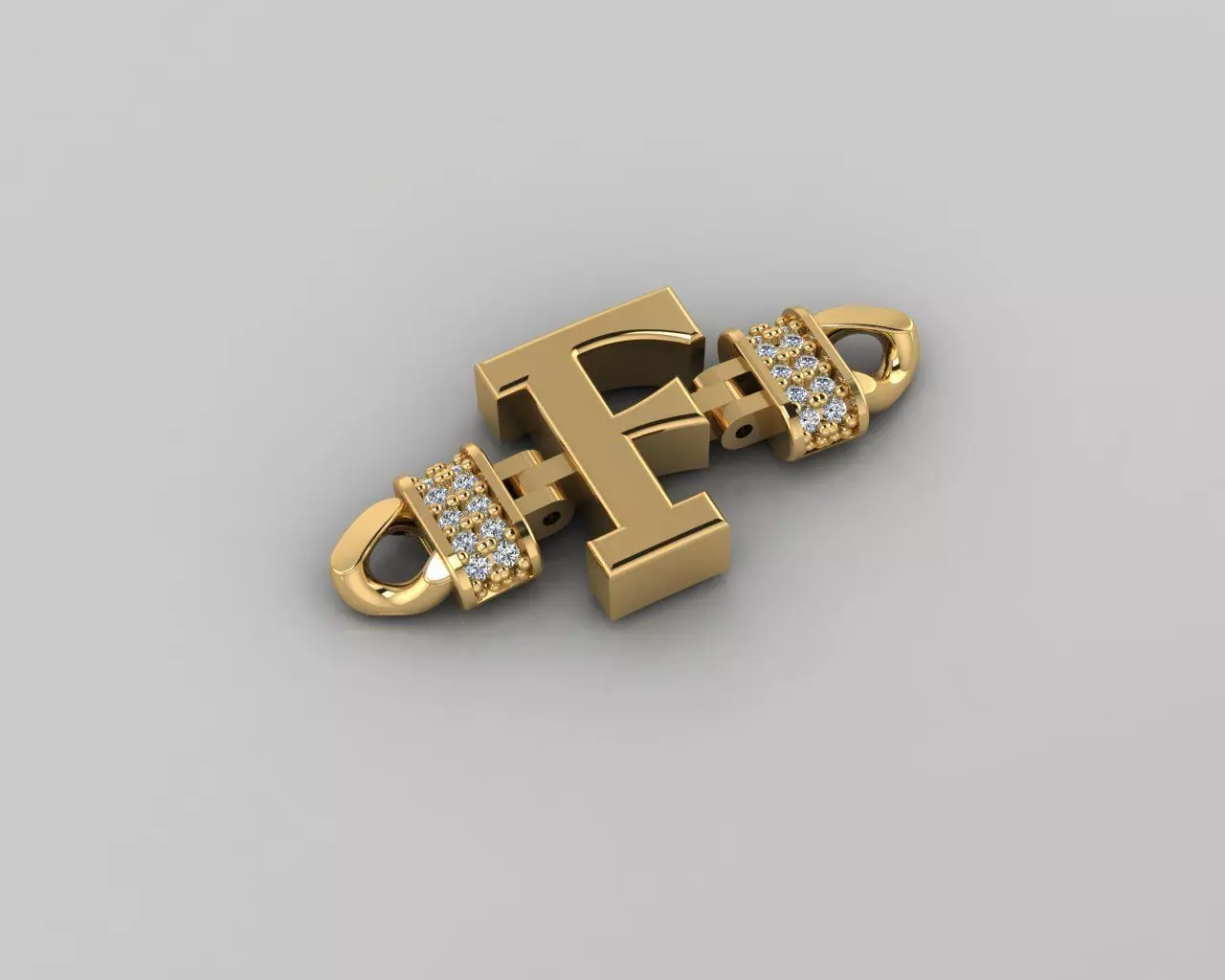  F Alphabet Bracelet 3D Model 3D print model_0