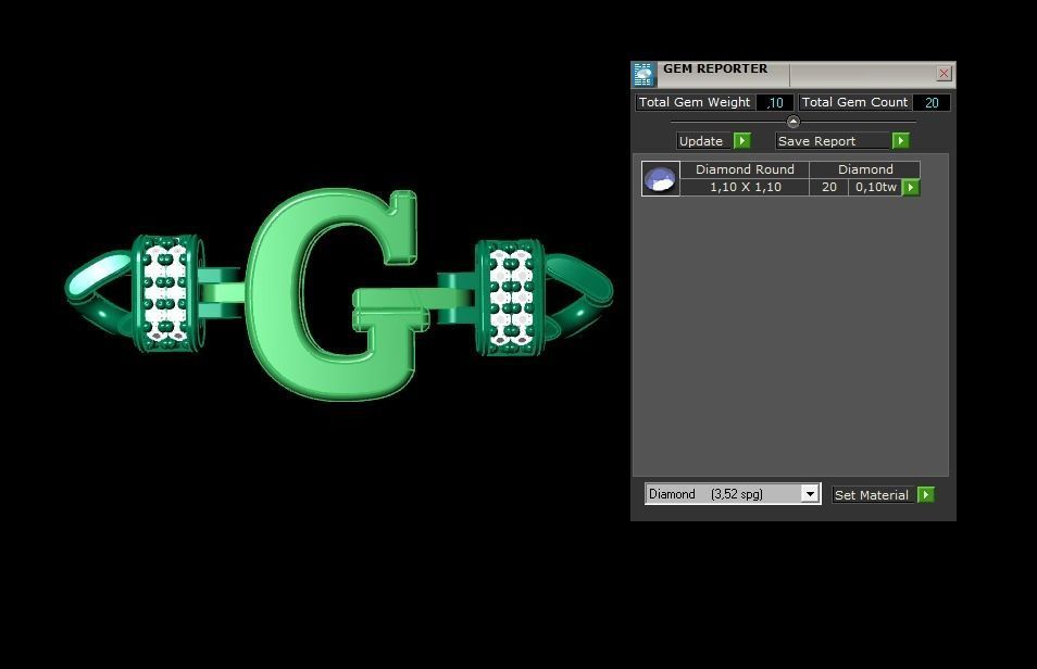 G Alphabet Bracelet 3D Model 3D print model_1