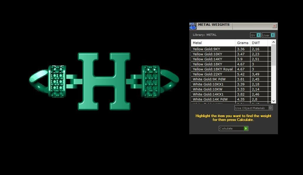  H Alphabet Bracelet 3D Model 3D print model_2