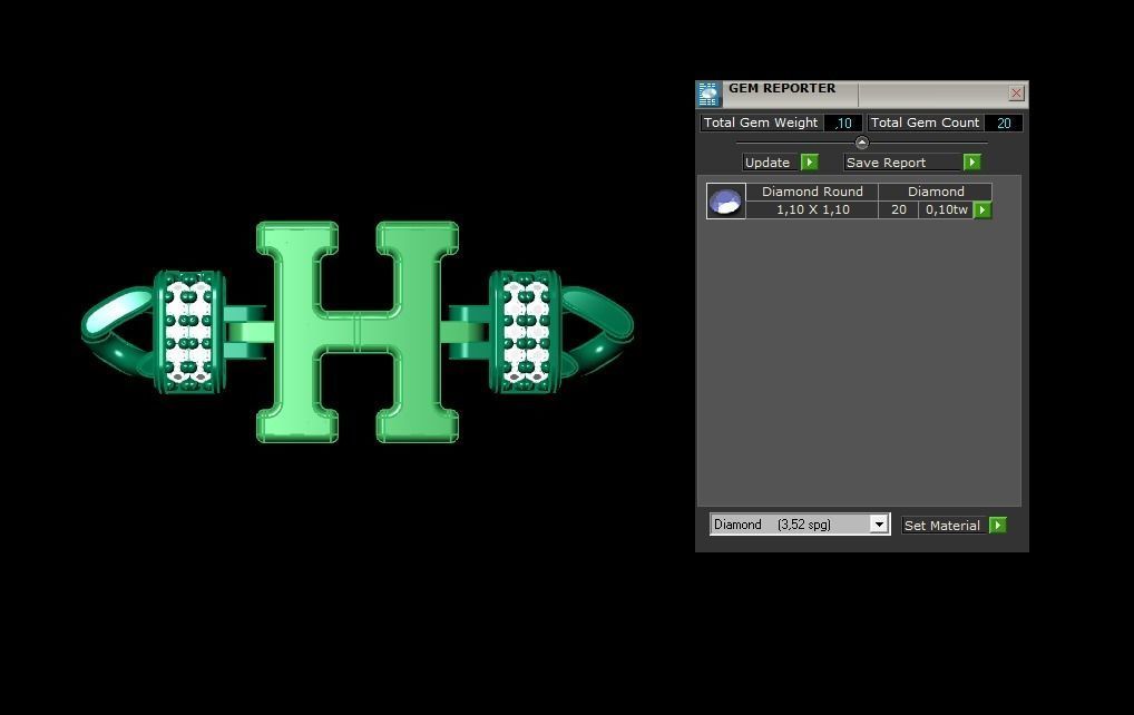  H Alphabet Bracelet 3D Model 3D print model_1