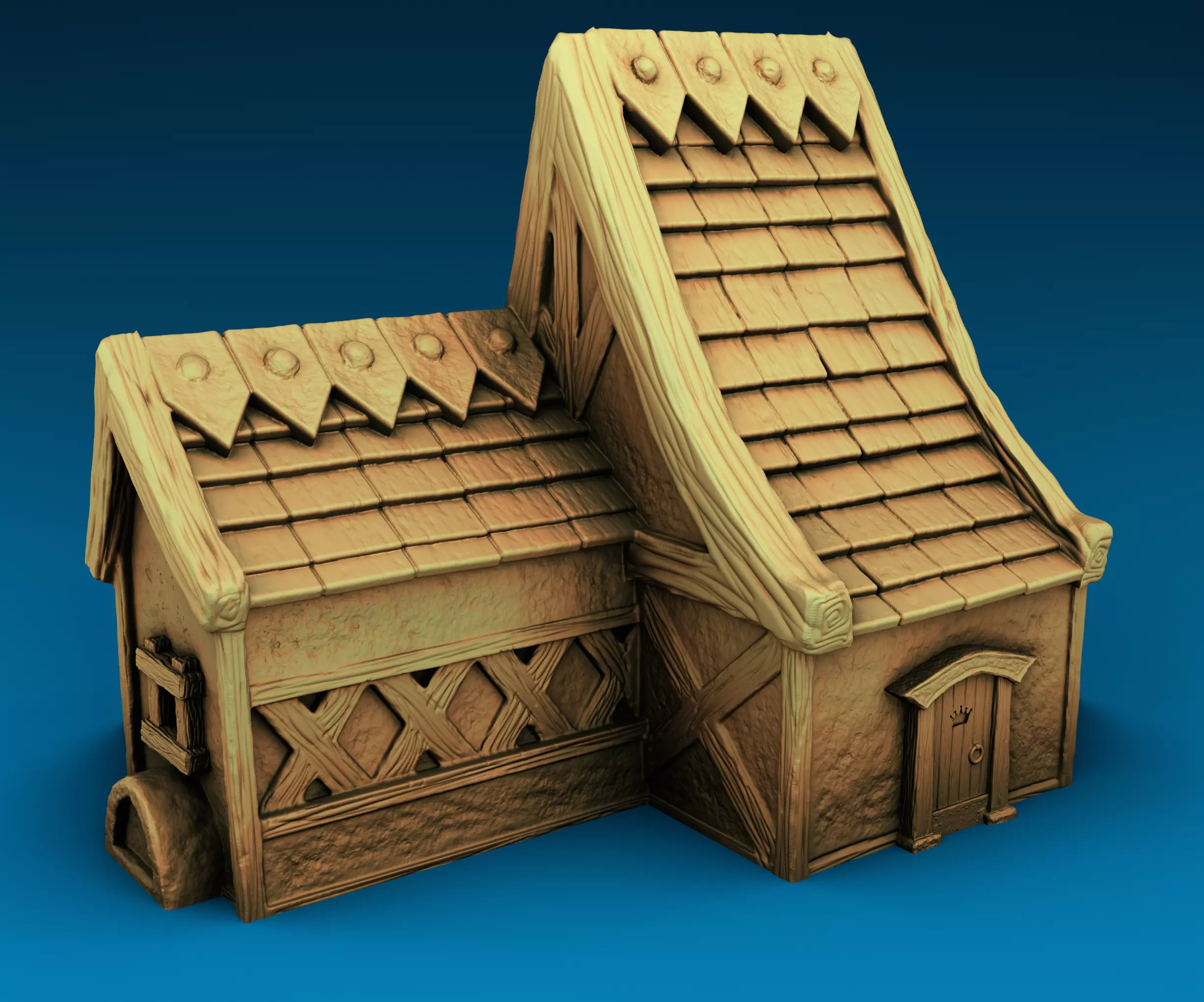 a set of two houses 3D print model