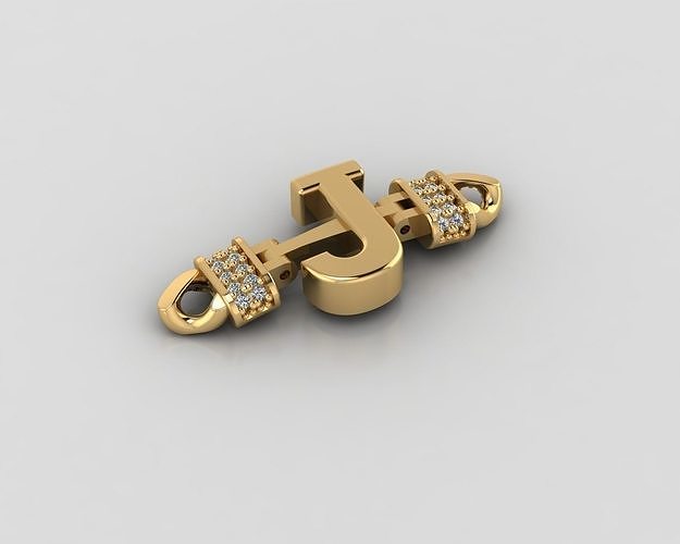 J Alphabet Bracelet 3D Model 3D print model