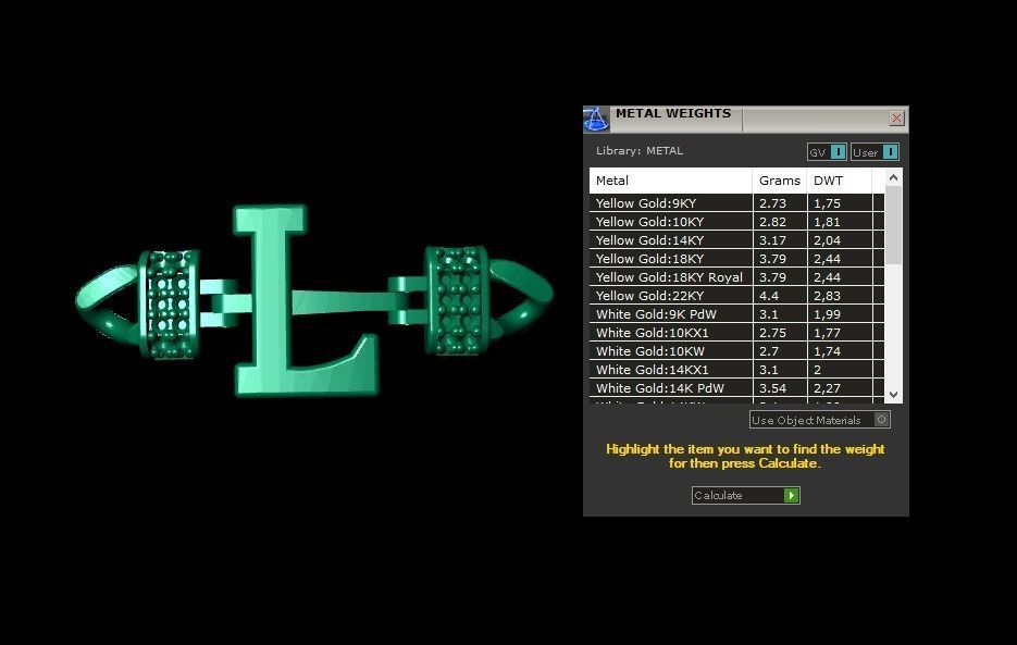 L Alphabet Bracelet 3D Model 3D print model_2