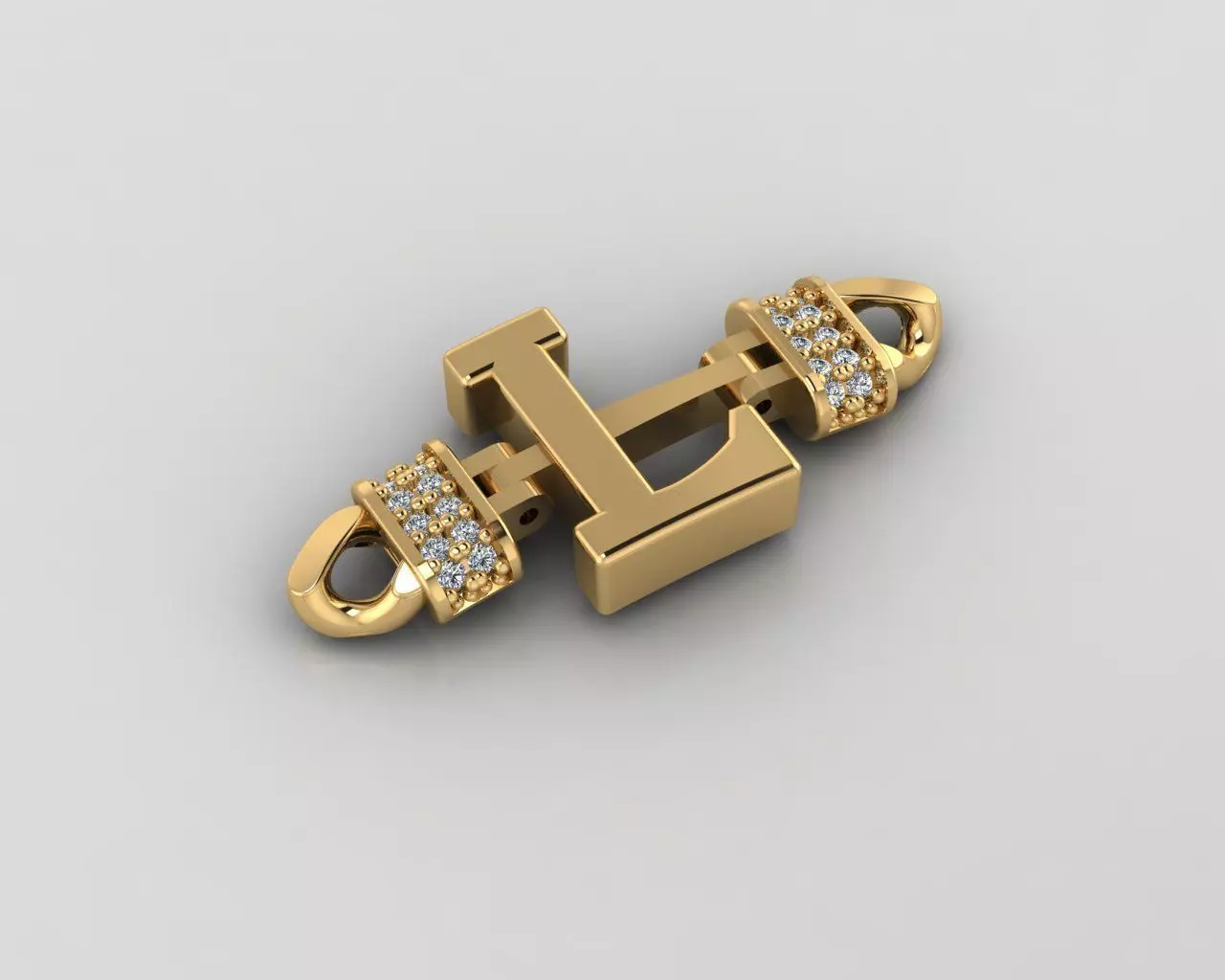 L Alphabet Bracelet 3D Model 3D print model_0
