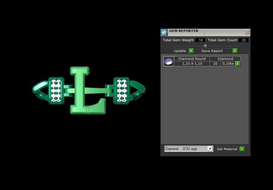 L Alphabet Bracelet 3D Model 3D print model_1