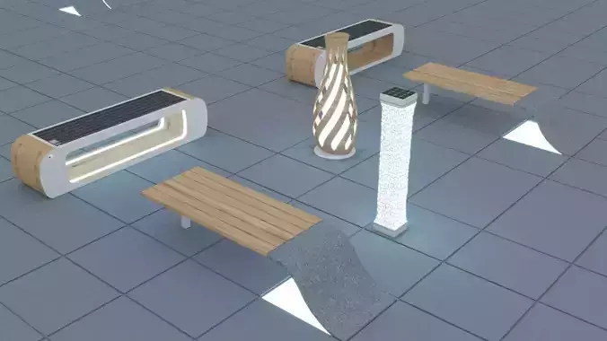 Solar Furniture Bench