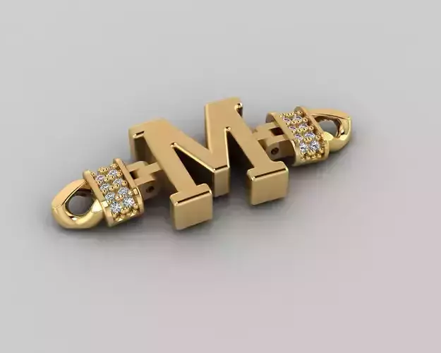 M Alphabet Bracelet 3D Model 3D print model
