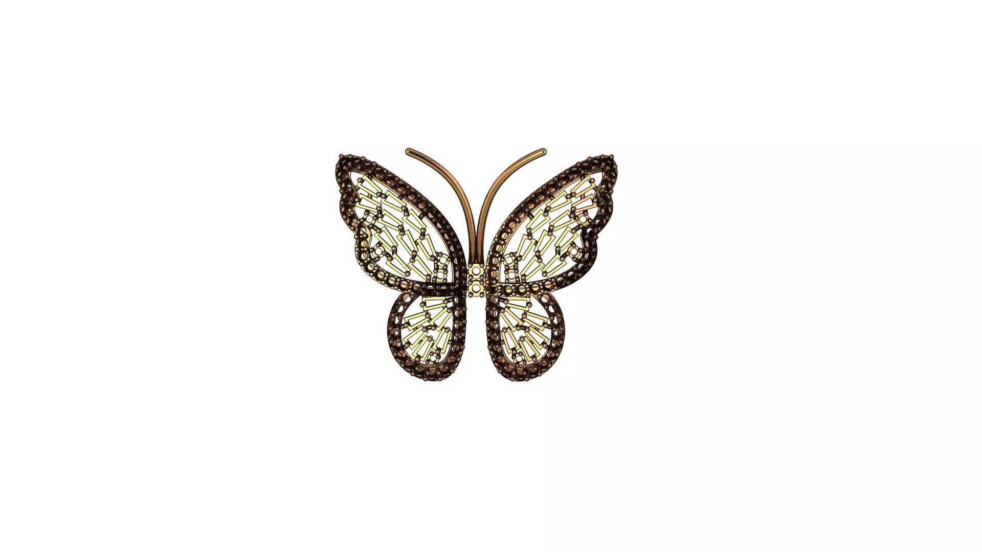 butterfly brooch 3D print model_0