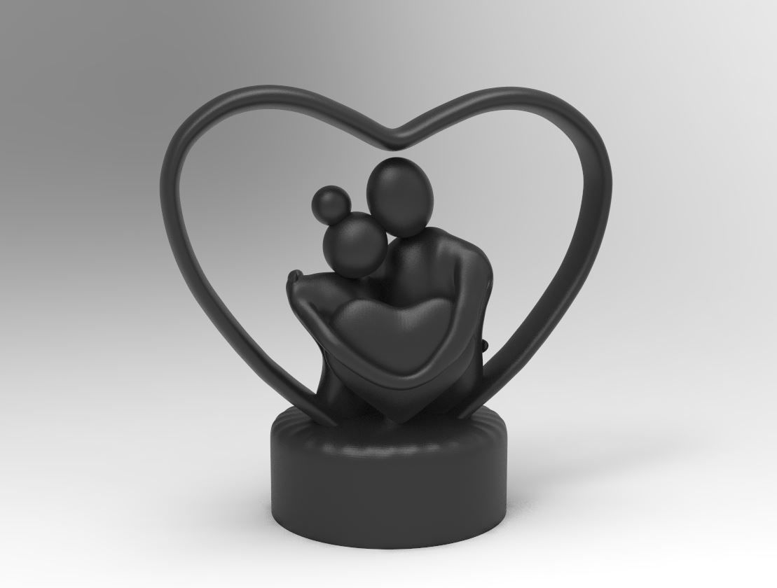 Valentine gift for lovers A Lovely couple 3D print model_2