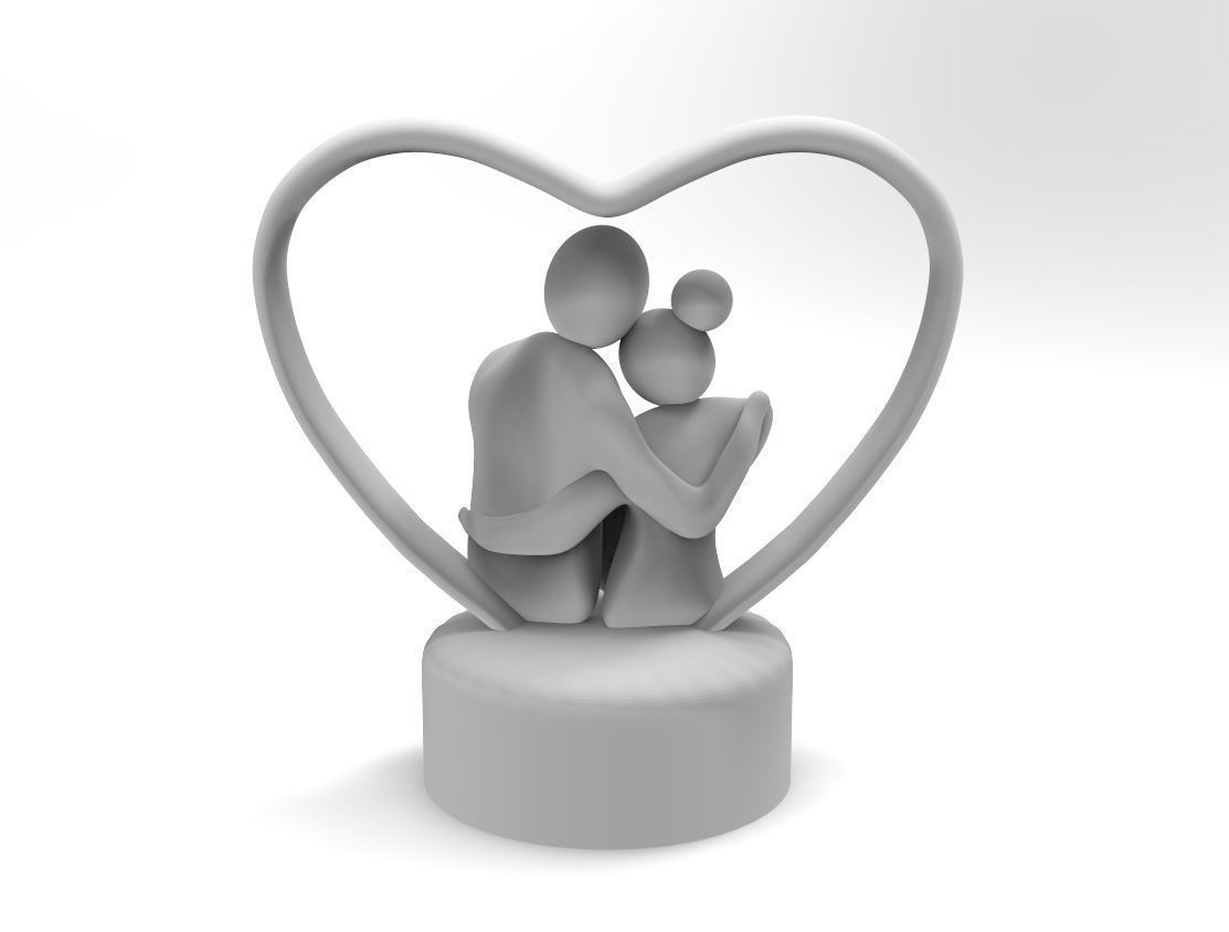 Valentine gift for lovers A Lovely couple 3D print model_4