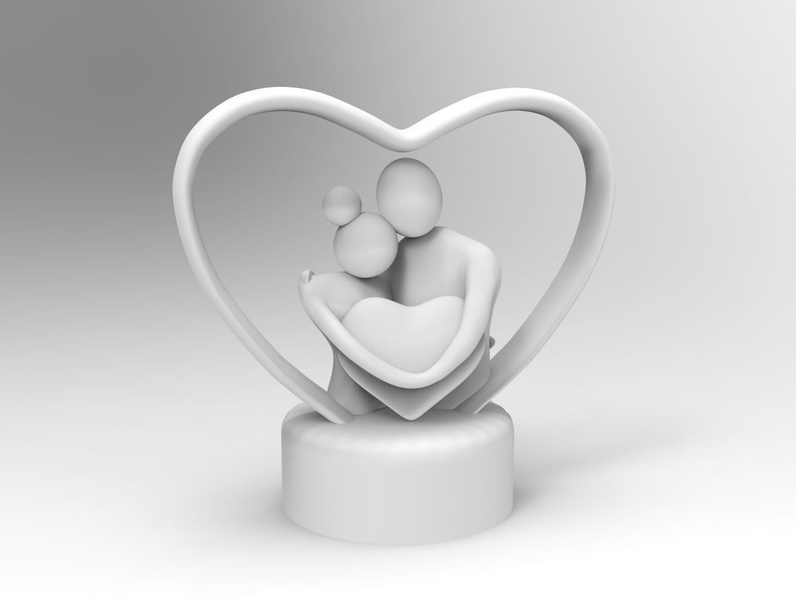 Valentine gift for lovers A Lovely couple 3D print model_3