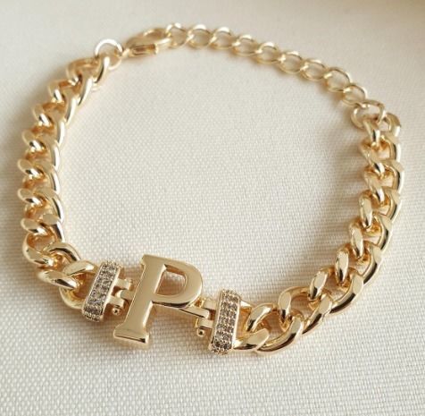 P Alphabet Bracelet 3D Model 3D print model_3