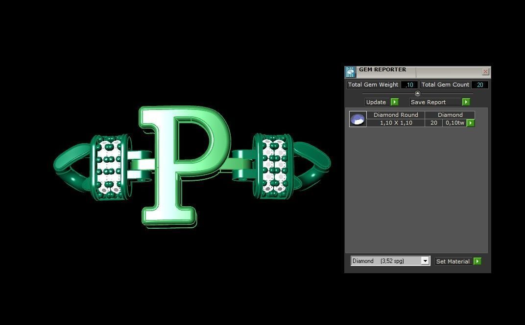 P Alphabet Bracelet 3D Model 3D print model_1