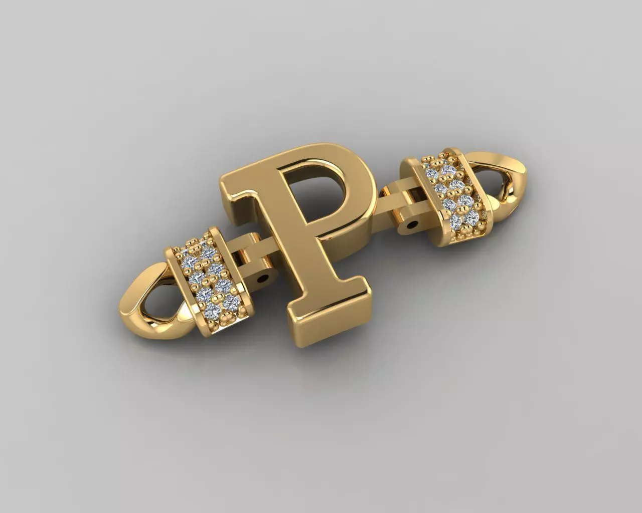 P Alphabet Bracelet 3D Model 3D print model_0