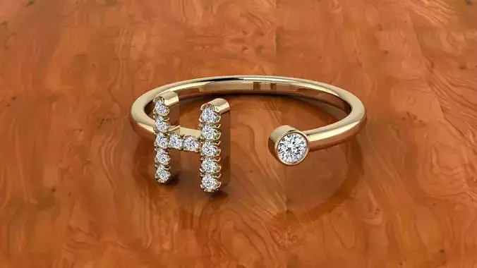 Jewelry Alphabet Ring H