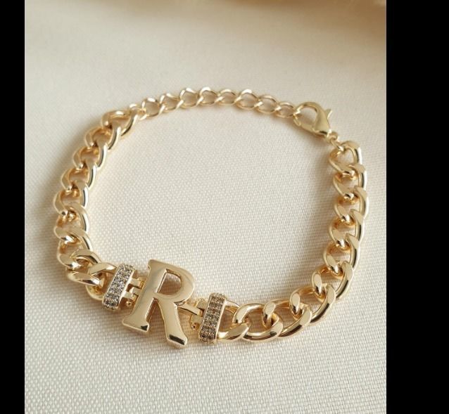 R Alphabet Bracelet 3D Model 3D print model_3