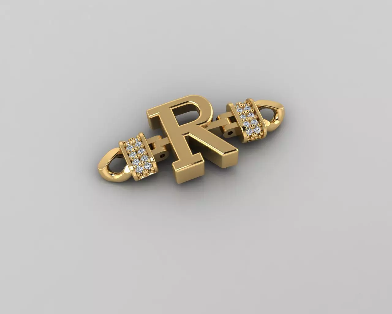 R Alphabet Bracelet 3D Model 3D print model_0