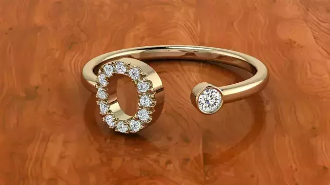 Jewelry Alphabet Ring O