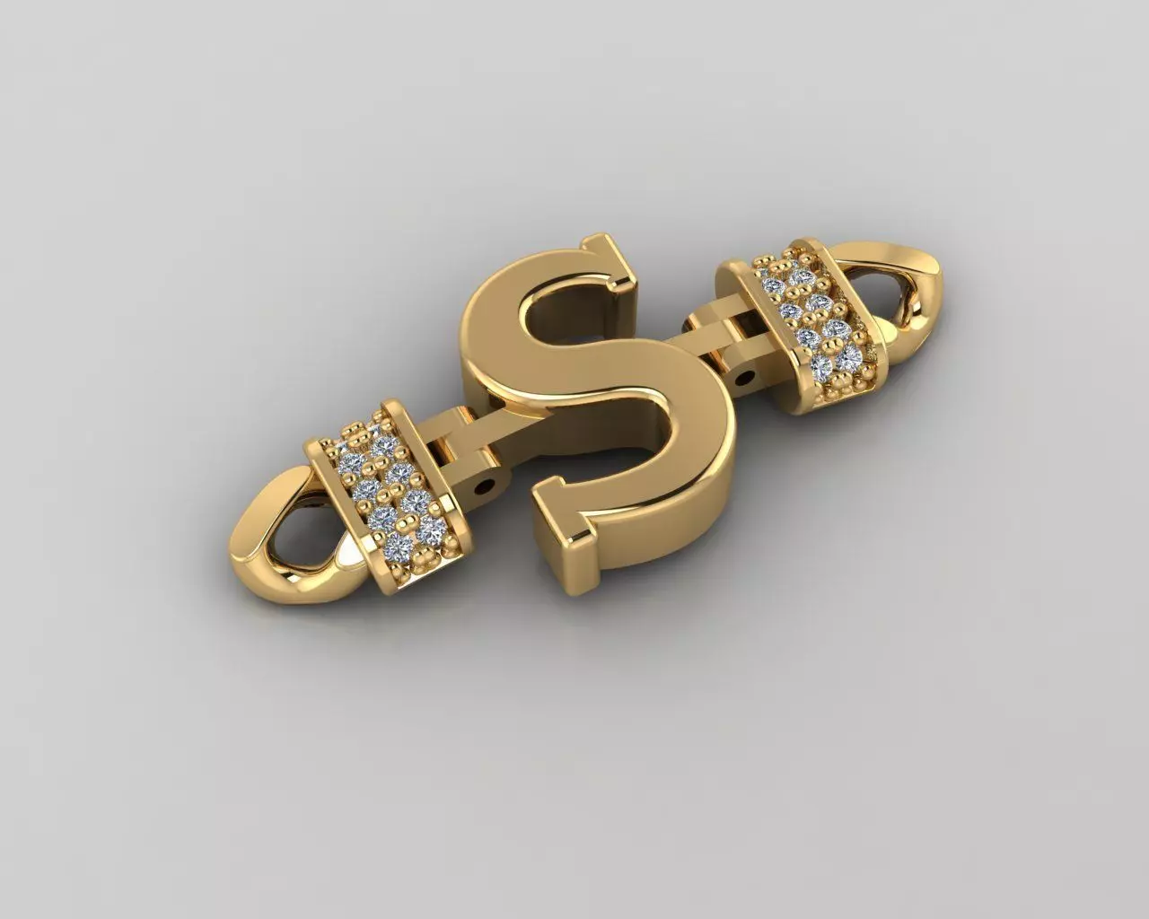 S Alphabet Bracelet 3D Model 3D print model_0