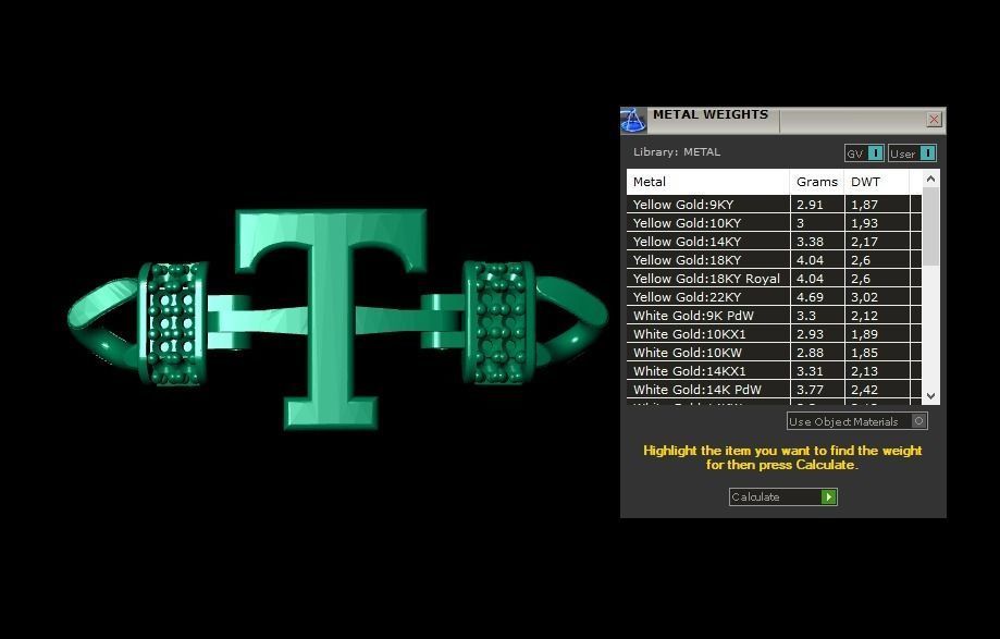 T Alphabet Bracelet 3D Model 3D print model_2