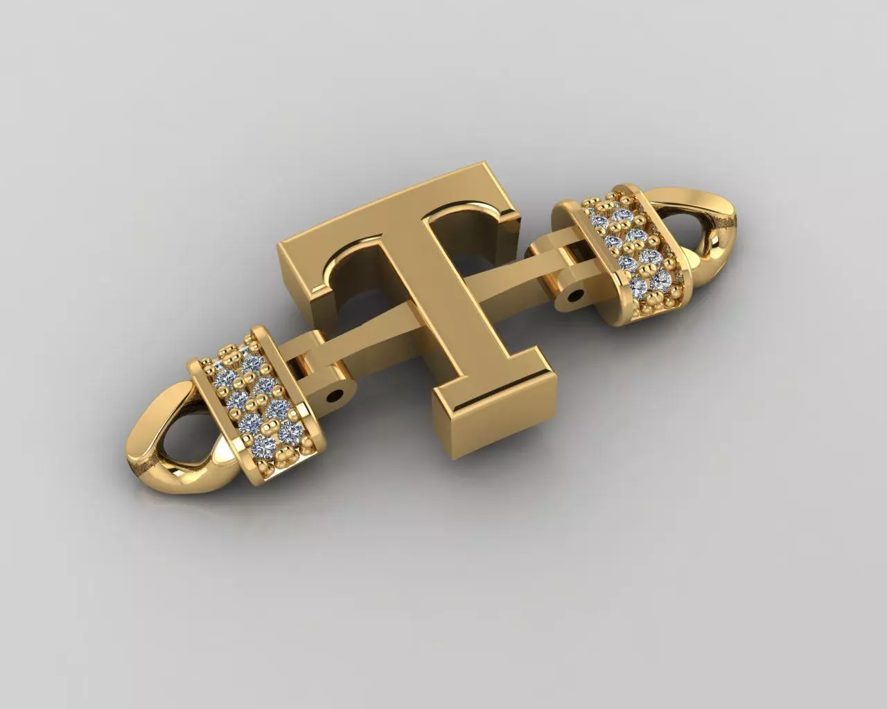 T Alphabet Bracelet 3D Model 3D print model_0
