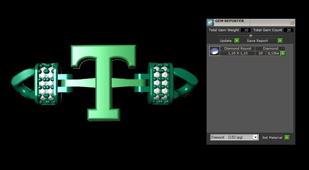 T Alphabet Bracelet 3D Model 3D print model_1