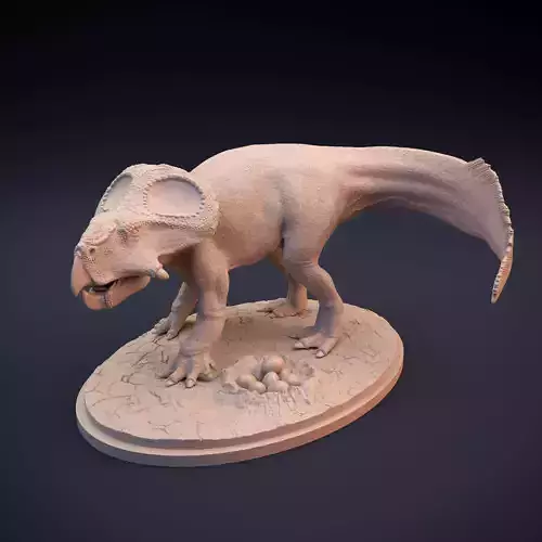 Protoceratops protecting nest intended for 3D printing 3D print model