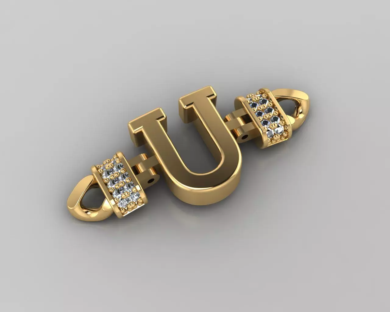 U Alphabet Bracelet 3D Model 3D print model_0