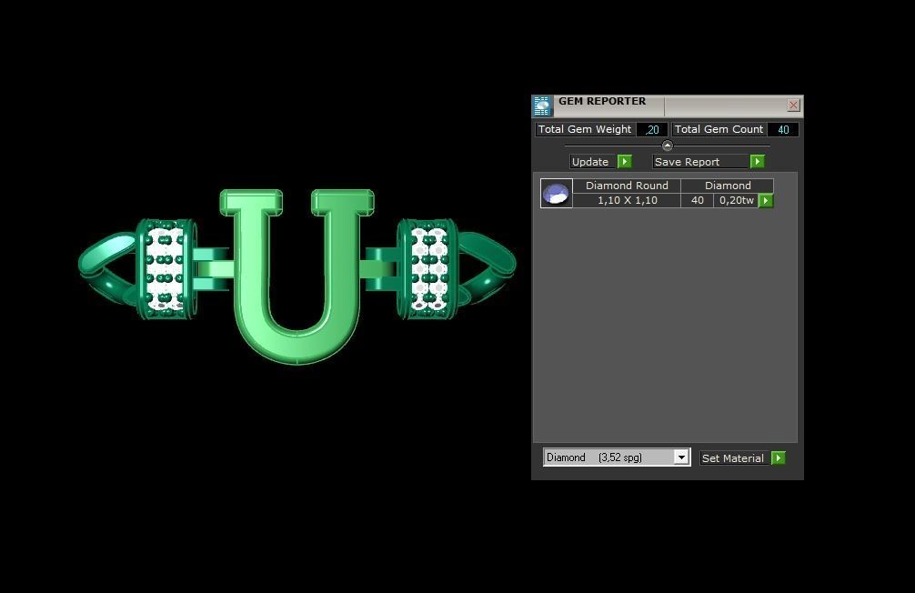 U Alphabet Bracelet 3D Model 3D print model_1