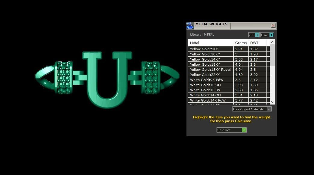 U Alphabet Bracelet 3D Model 3D print model_2