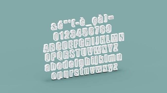 Voxel Alphabet Low-poly 3D model