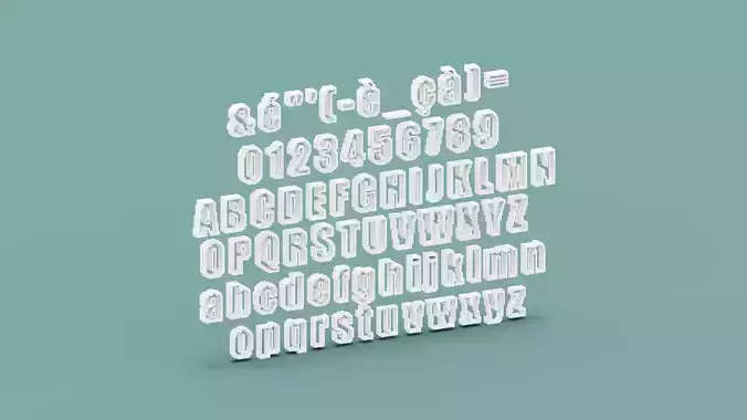 Voxel Alphabet Low-poly 3D model