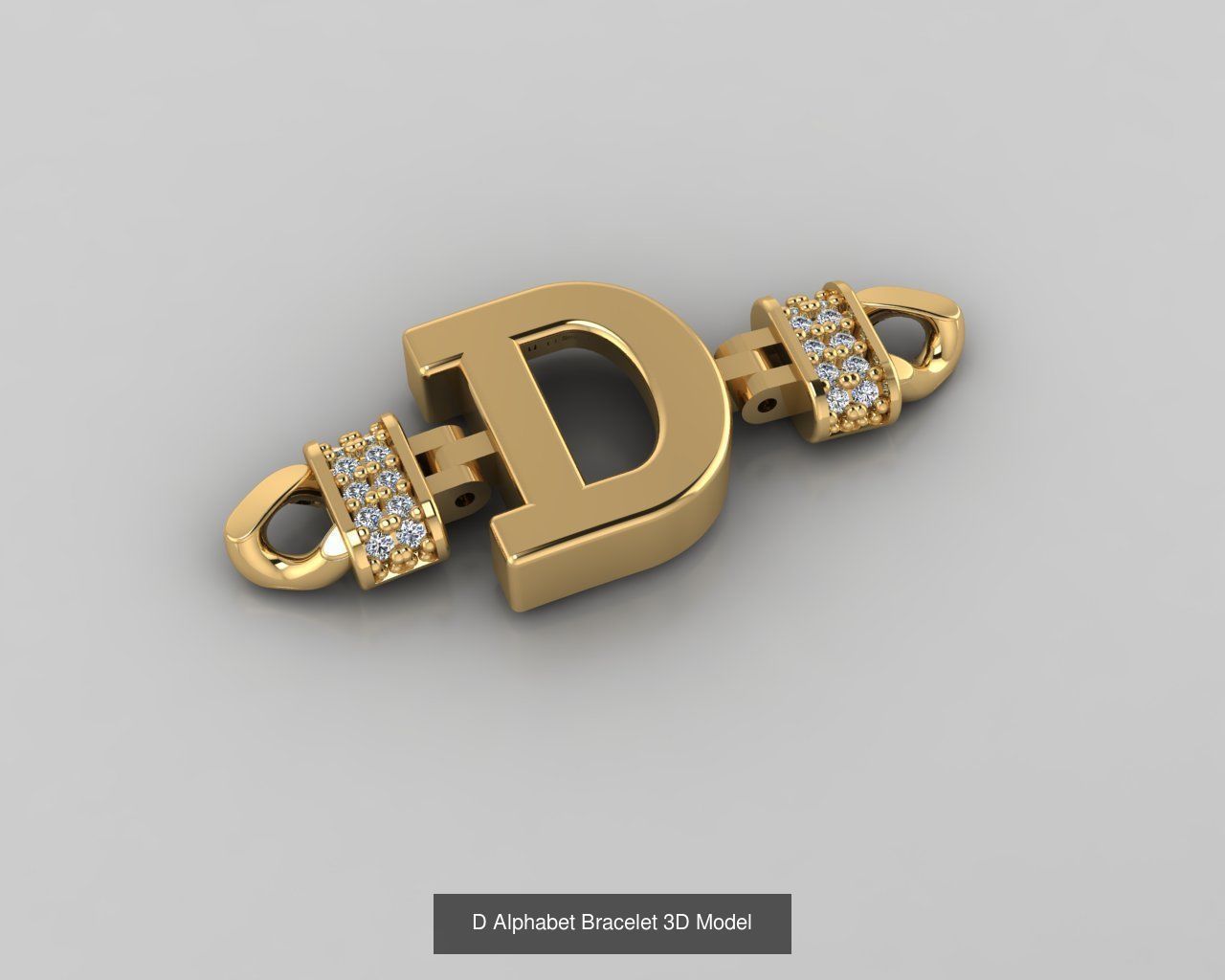  Alphabet Bracelet 3D Model 3D Model Collection_6