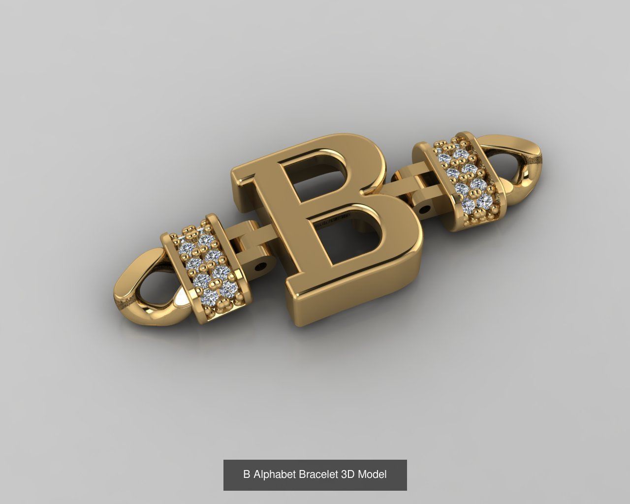  Alphabet Bracelet 3D Model 3D Model Collection_4