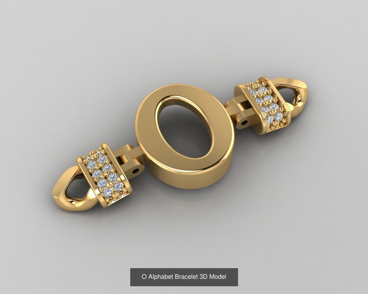  Alphabet Bracelet 3D Model 3D Model Collection_17