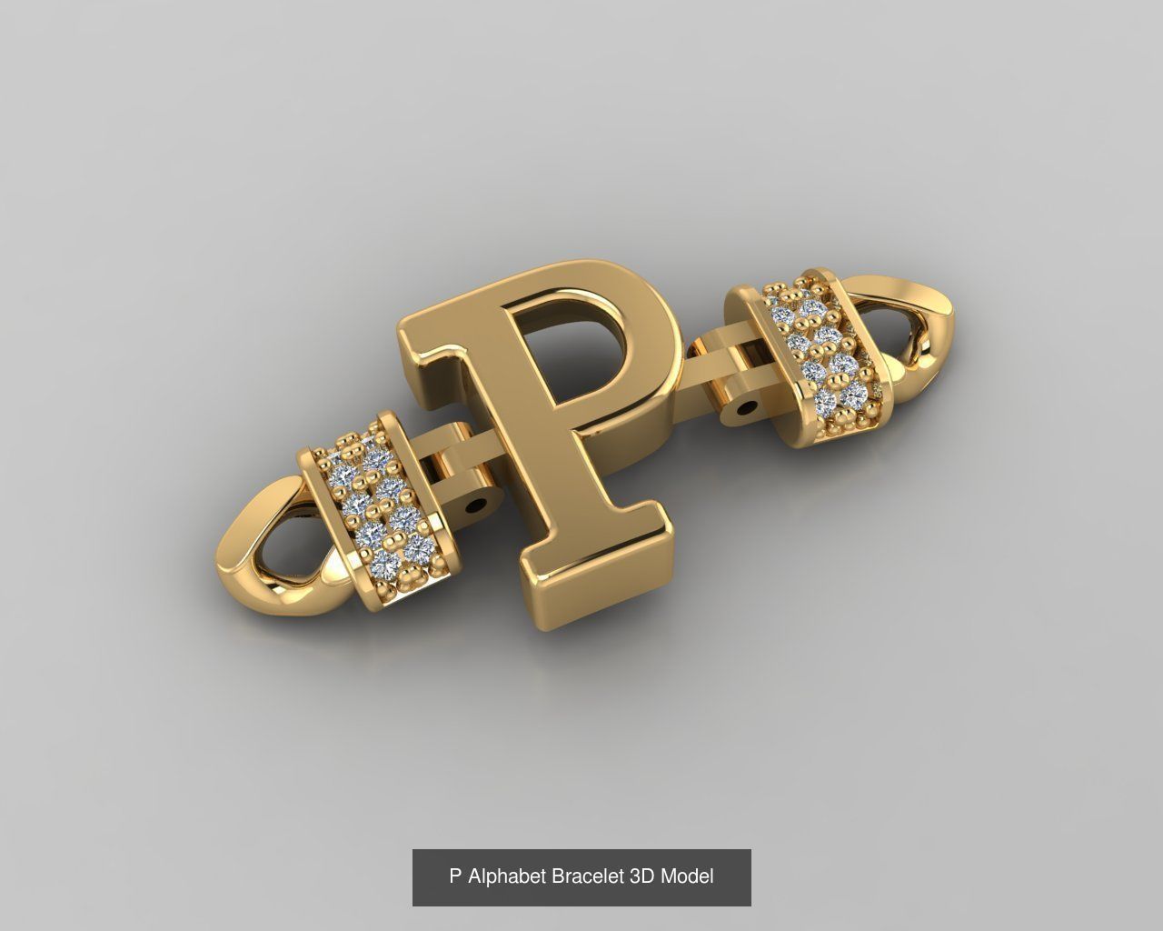  Alphabet Bracelet 3D Model 3D Model Collection_18