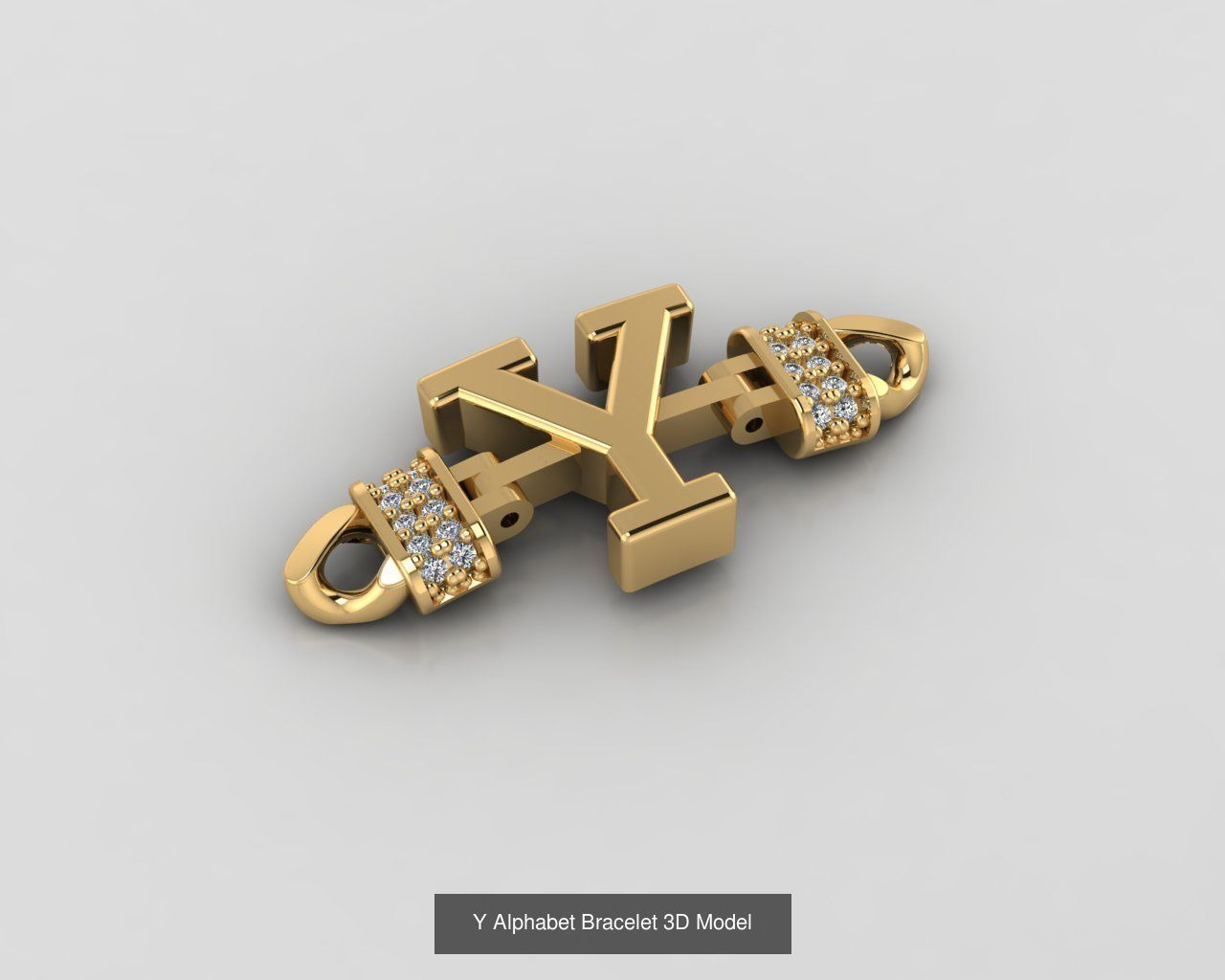  Alphabet Bracelet 3D Model 3D Model Collection_24