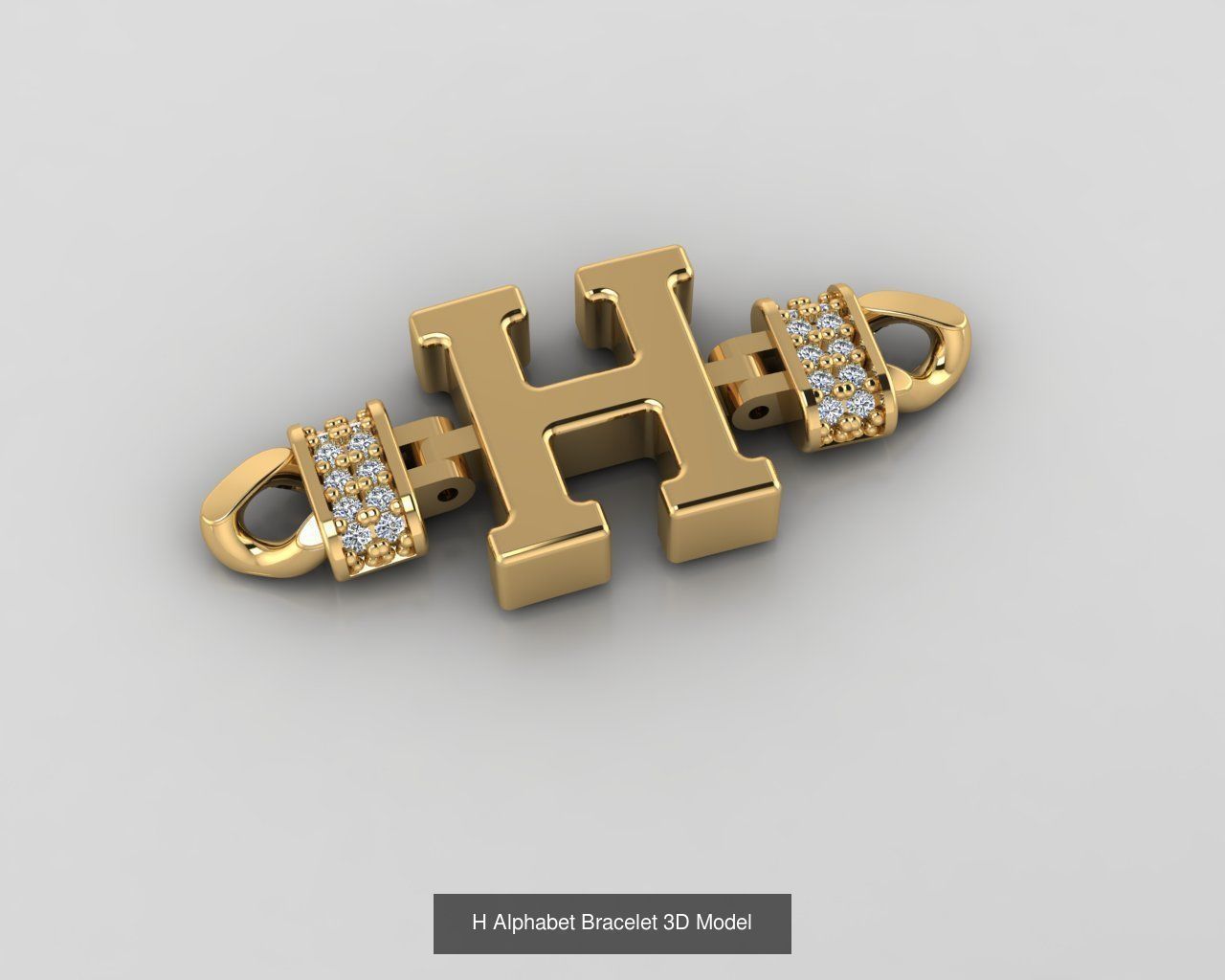  Alphabet Bracelet 3D Model 3D Model Collection_10