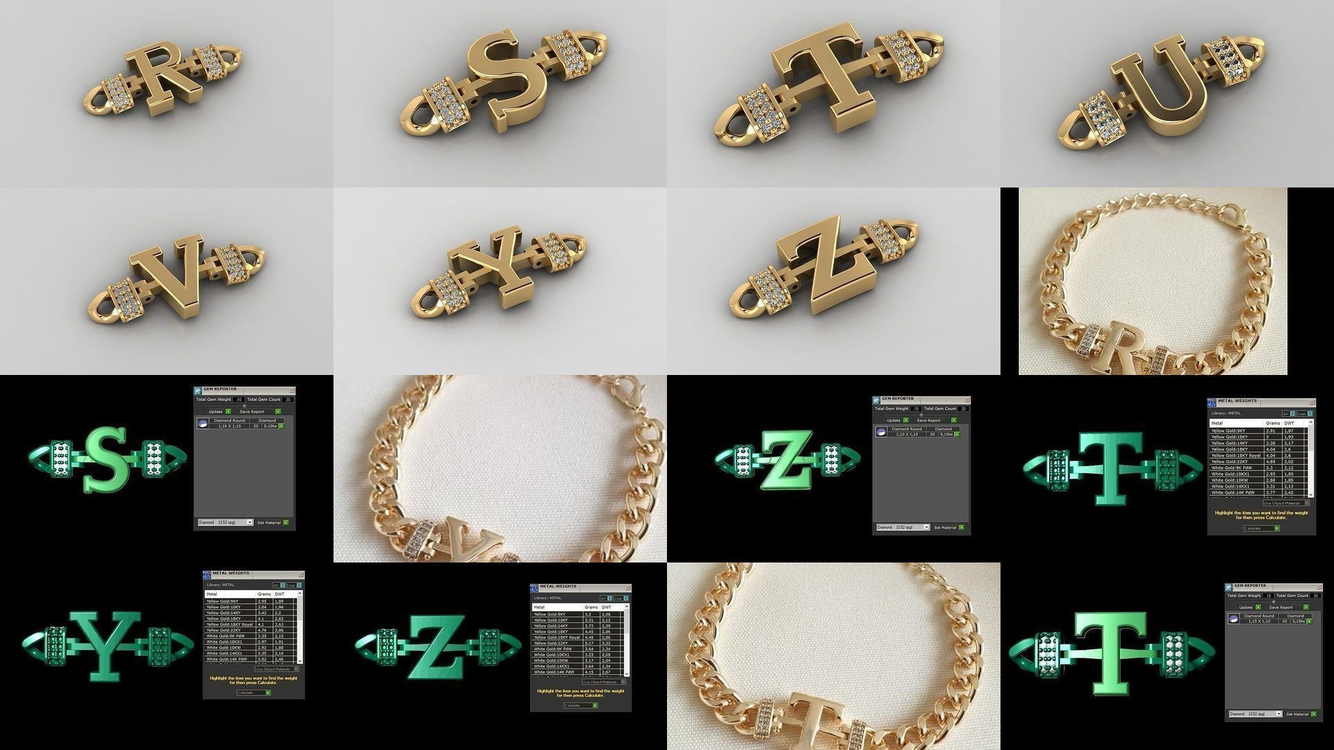  Alphabet Bracelet 3D Model 3D Model Collection_1