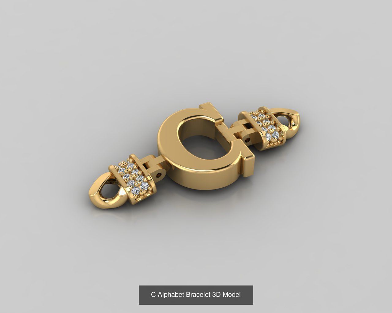  Alphabet Bracelet 3D Model 3D Model Collection_5