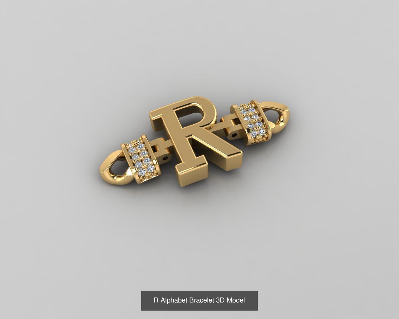  Alphabet Bracelet 3D Model 3D Model Collection_19