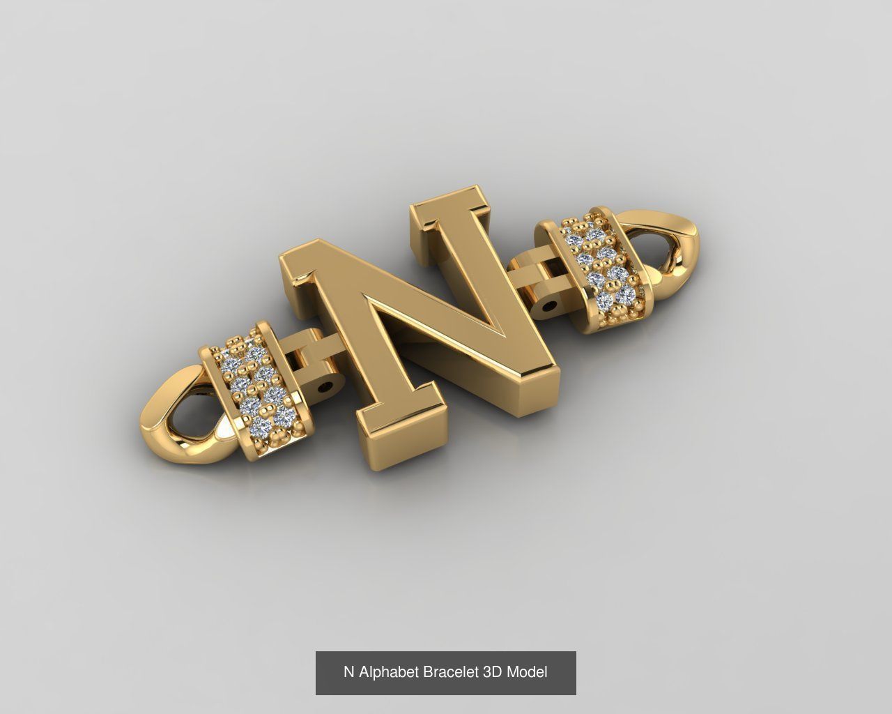  Alphabet Bracelet 3D Model 3D Model Collection_16