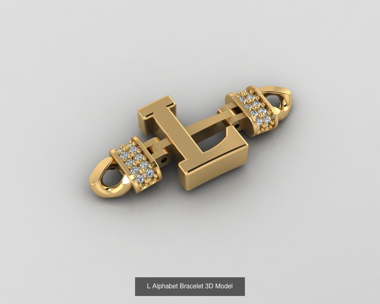  Alphabet Bracelet 3D Model 3D Model Collection_14