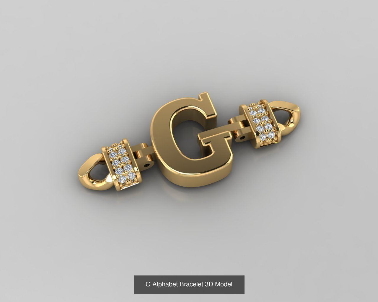  Alphabet Bracelet 3D Model 3D Model Collection_9