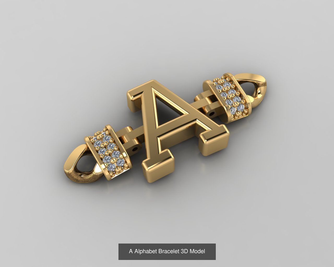  Alphabet Bracelet 3D Model 3D Model Collection_3