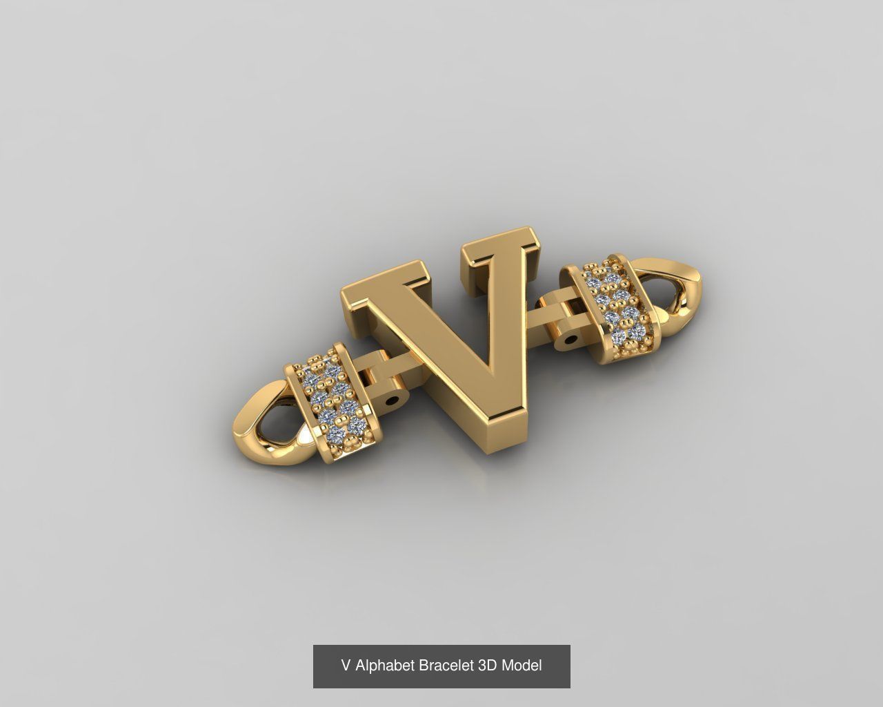  Alphabet Bracelet 3D Model 3D Model Collection_23