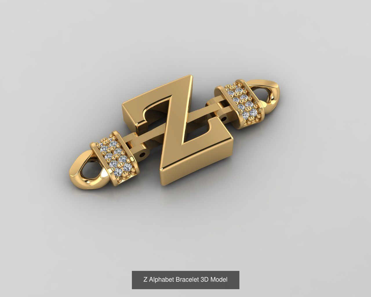  Alphabet Bracelet 3D Model 3D Model Collection_25