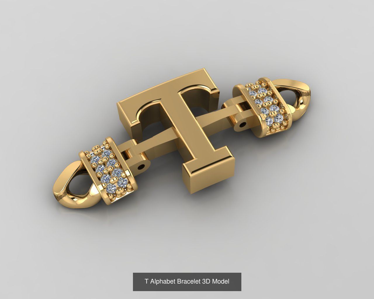  Alphabet Bracelet 3D Model 3D Model Collection_21