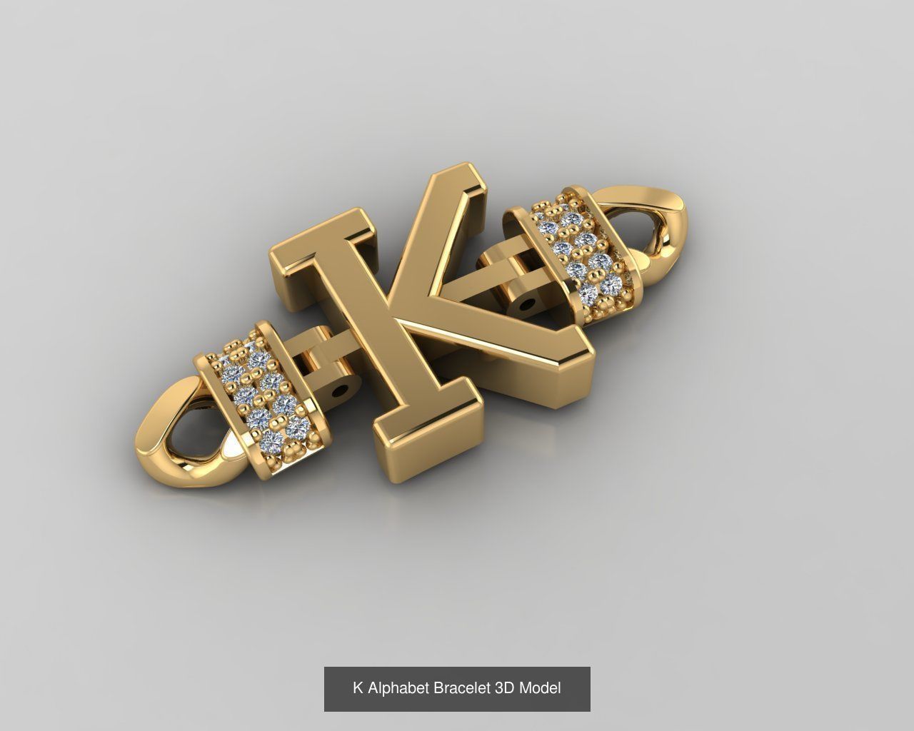  Alphabet Bracelet 3D Model 3D Model Collection_13