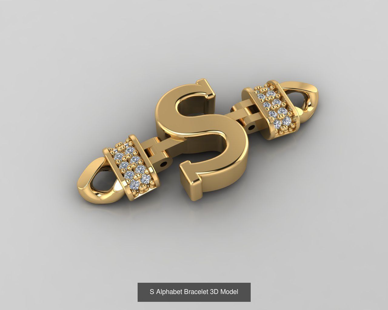  Alphabet Bracelet 3D Model 3D Model Collection_20